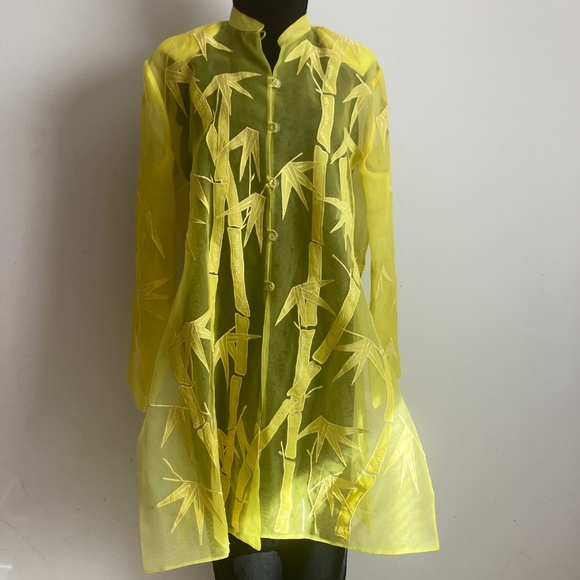 Vintage Vibrant Yellow Sheer Duster - Picture 3 of 10